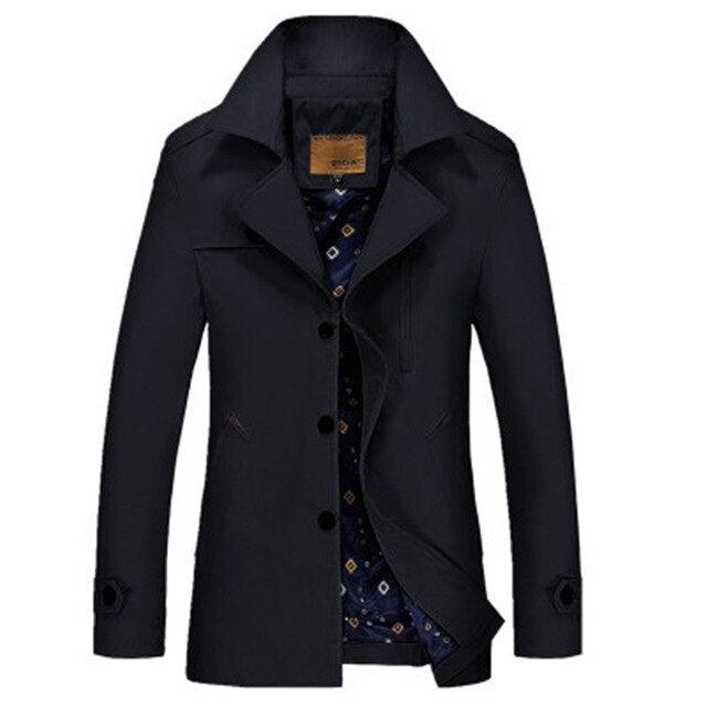 Long Jacket - Men Thin Windbreaker Pockets Khaki Outerwear Windproof Jackets (2U10)(2U100)