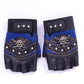 Long Keeper Skulls Rivet PU Leather Fingerless Gloves - Fashion Hip Hop Gym Gloves (6WH1)(F87)