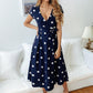 Summer Women Vintage Dress - Casual Polka Dot Print A-Line Party Dresses - Sexy V-neck - Short Sleeve (WSO4)(WS06)(F18)