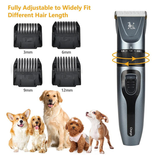 Low Noise Pet Dog Hair Trimmer - USB Rechargeable Electrical Pet Hair Clipper - Remover Grooming Shaver Pet Haircut (1U72)(1W2)