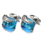 Low-key Luxury ''Blue Glass Cufflinks -Men's Square Crystal Cufflinks Shirt (MA4)
