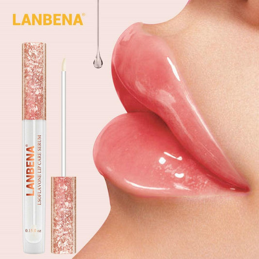 Lsoflavone Lip Care Serum Lip Plumper Lip Mask Increase Lip Elasticity Reduce Fine Lines Repairing Moisturizing (D86)(M3)(1U86)