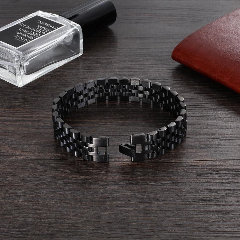 Esquire Men's Jewelry Diamond & Leather Bracelet in Stainless Steel & Black  Ion-Plate, Created for Macy's - Macy's
