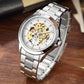Luxury Top Brand Dragon Design Automatic Watch - Men Skeleton Gold Full Stainless Steel Wristwatch (1U84)