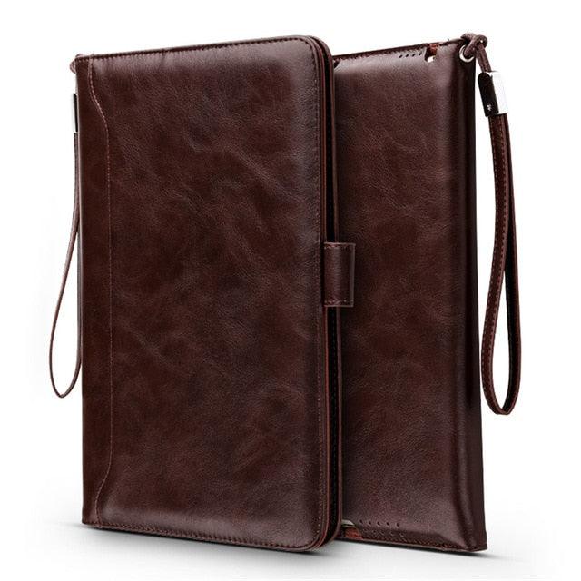 Luxury Leather Case for iPad pro 9.7 Retro Briefcase Auto Wake Up Sleep Hand Belt Holder Stand Flip Cover for iPad pro 9.7 (D47)(TLC3)