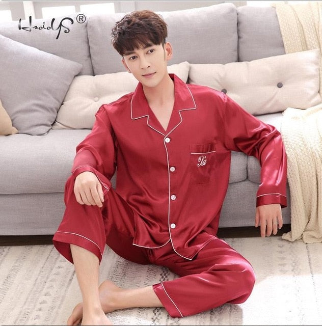 Luxury Pajama suit - Couple Pajama Sets - Silk Sweet Sleepwear - Men & Women Clothes (ZP3)