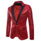 Luxury Royal Glitter Blazer Jacket - Men Flower Lapel 2 Color Conversion Blazers (T2M)(CC5)