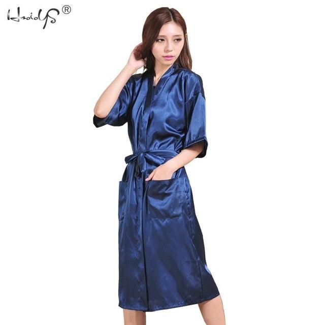 Luxury Women's Sleepwear Robe - Women Silk Satin Kimono Robes (ZP4)