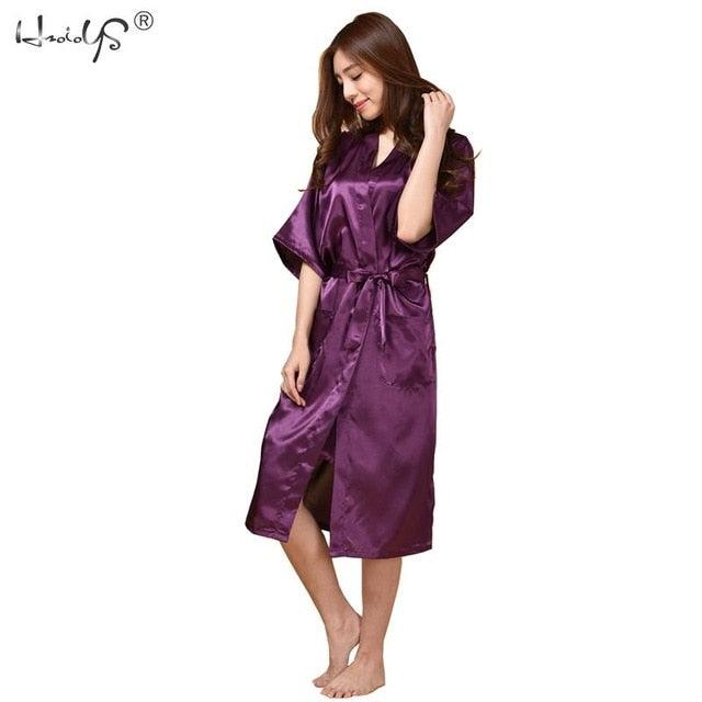 Luxury Women's Sleepwear Robe - Women Silk Satin Kimono Robes (ZP4)