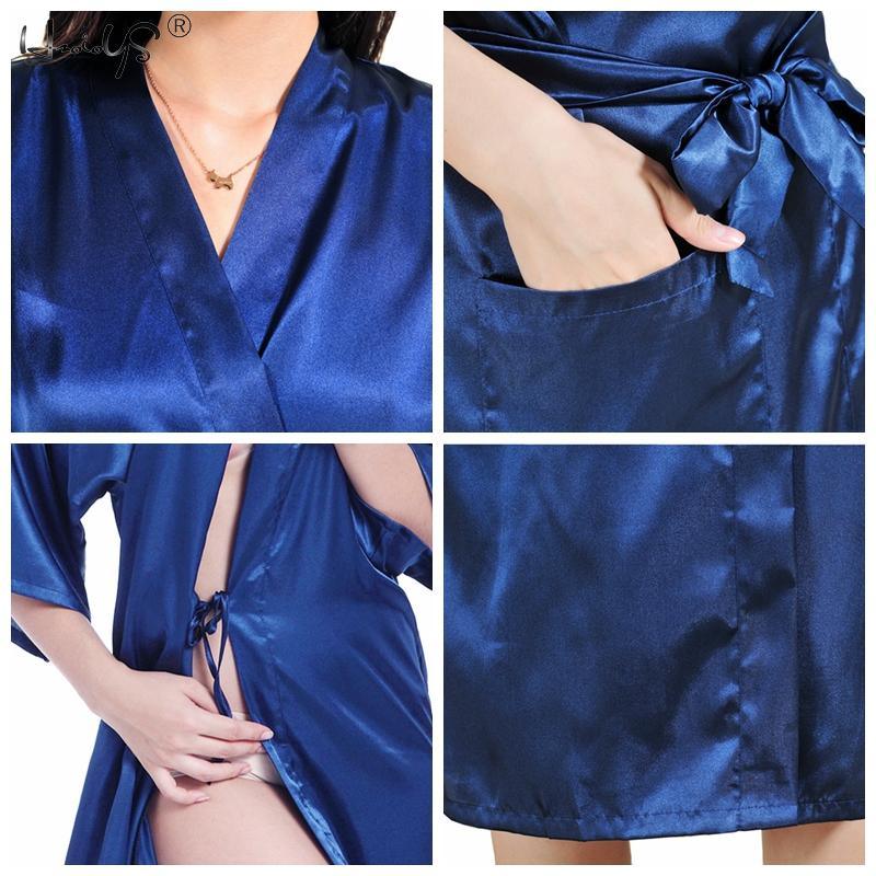 Luxury Women's Sleepwear Robe - Women Silk Satin Kimono Robes (ZP4)