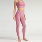 Amazing 2PCS Women Fitness Gym Set - Leggings + Cropped Sport Shirts - Sport Tracksuit (2U24)