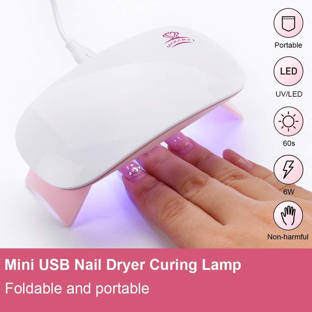 6W Nail Dryer Mini Portable White Light USB LED UV Lamp For Nails Cure Nail Gel (N3)(1U85)