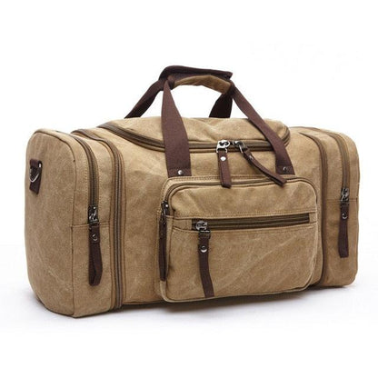 Men Travel Bag - Canvas Multifunction Leather Bags - Carry on Luggage Bag (LT3)(F78)