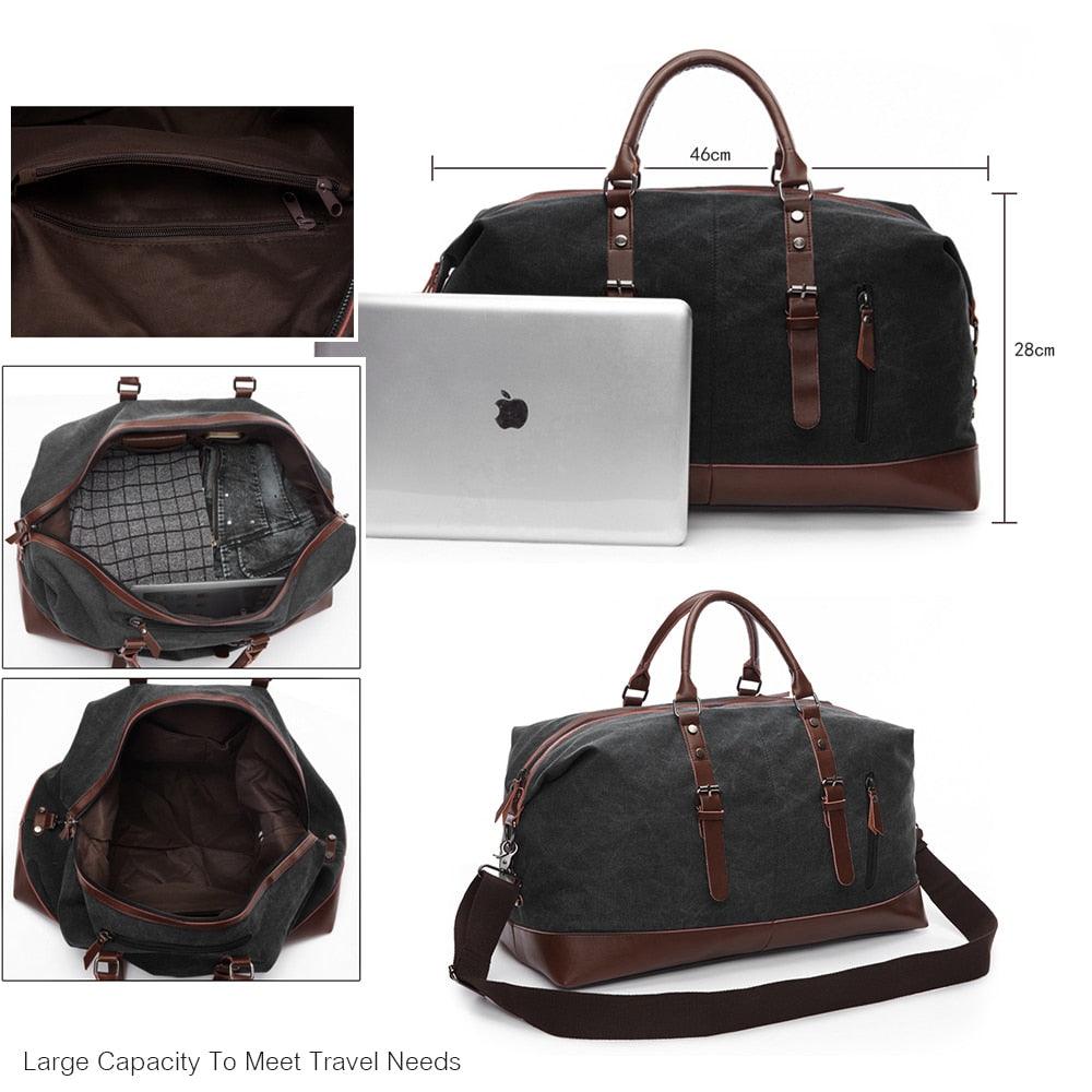 Duffel Canvas Leisure Bags - Travel Large Capacity Luggage Wild Handbags (1U78)(LT3)