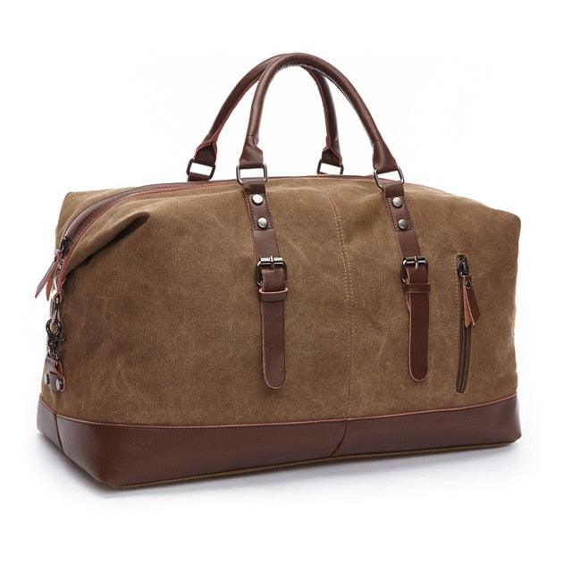 Men's Duffel Canvas Bags - Overnight Travel Bags -Large Capacity Luggage - Wild Bag Leisure Handbags (1U78)(LT3)