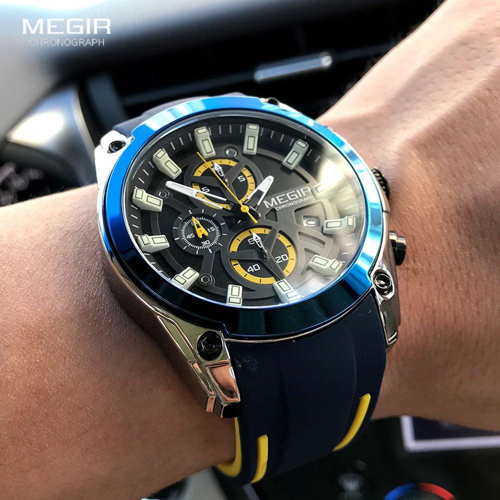 Men's Military Sport Watches - Men Waterproof Fashion Silicone Strap Wristwatch (D84)(MA9)