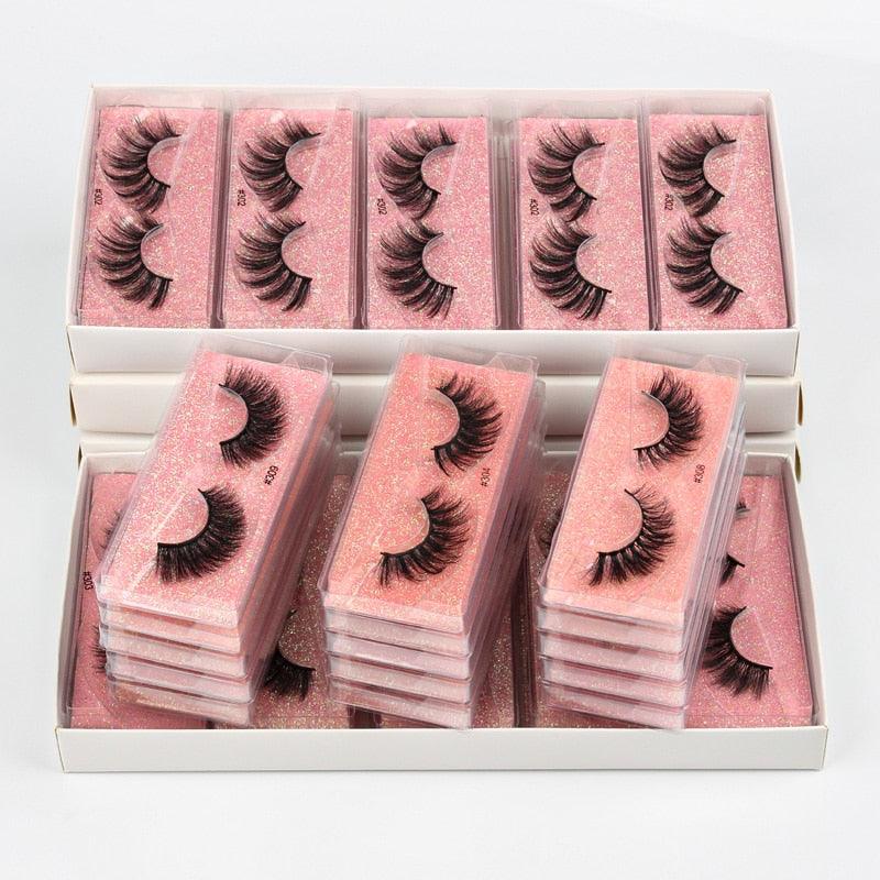 Eyelashes Wholesale 3D Mink Lashes Natural False Eyelashes soft Set faux Bulk Makeup (M2)(1U86)