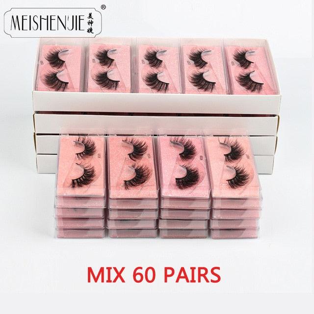 Eyelashes Wholesale 3D Mink Lashes Natural False Eyelashes soft Set faux Bulk Makeup (M2)(1U86)