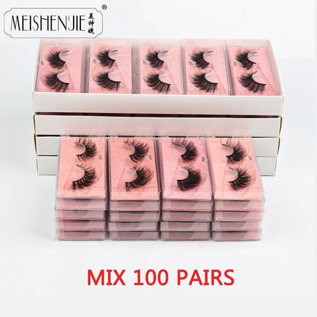 Eyelashes Wholesale 3D Mink Lashes Natural False Eyelashes soft Set faux Bulk Makeup (M2)(1U86)