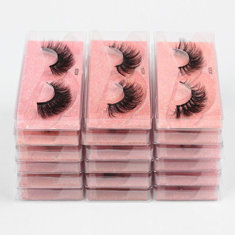 Eyelashes Wholesale 3D Mink Lashes Natural False Eyelashes soft Set faux Bulk Makeup (M2)(1U86)