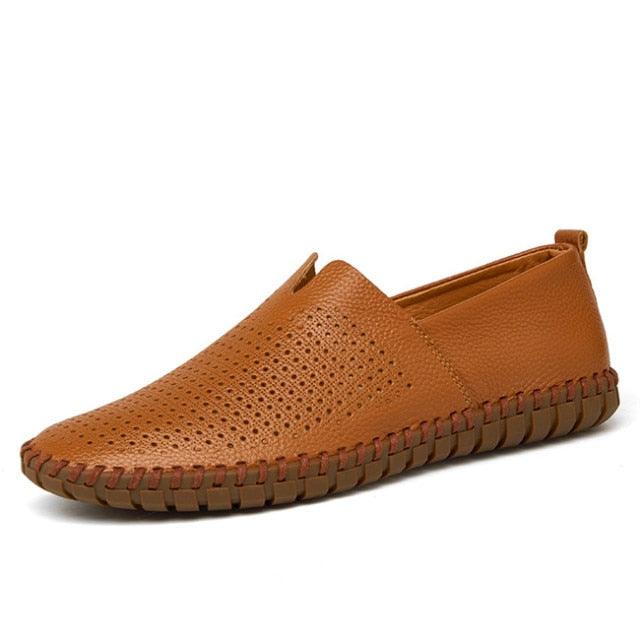 Genuine Men's Loafers Fashion Handmade Moccasins Soft Slip On Shoe (MSC2)(F12)