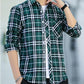 Men Plaid Long Sleeve Shirt - Casual Shirts Slim Fit (2U8)(2U11)