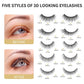 Magnetic Eyelashes and Eyelashes Kit Include 5 Pairs Reusable 3D Lashes 2 Waterproof Eyeliners (M2)(1U86)