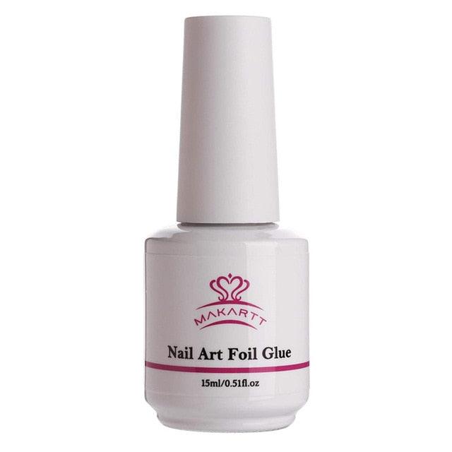 Nail Art Foil Glue Gel with Stickers Set Rose Flowers Metal Nail Transfer Gel Tips Manicure Art DIY 15ML, 20PCS (D85)(N7)(1U85)