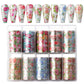 Nail Art Foil Transfer Stickers 10 Rolls Rose Flowers Nail Decals For Nail Extension Gel Polish (N7)