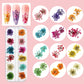 Nail Decorations Kit, Nail Glitters Nail Rhinestones 3D Butterfly Dried Flowers with Nail Tweezers for Nails Art Design (N8)(1U85)