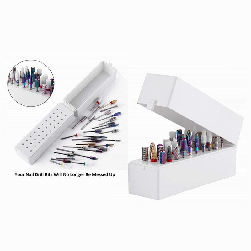 Nail Drill Bits Holder Stand Displayer Organizer Container 30 Holes Manicure Tools (N3)(F85)
