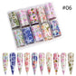 Nail Foil Stickers Transfer Paper Retro Colorful Flower Adhesive Decals Wrap Slider Tape Nail Art Decoration 4x100CM (N7)(F85)