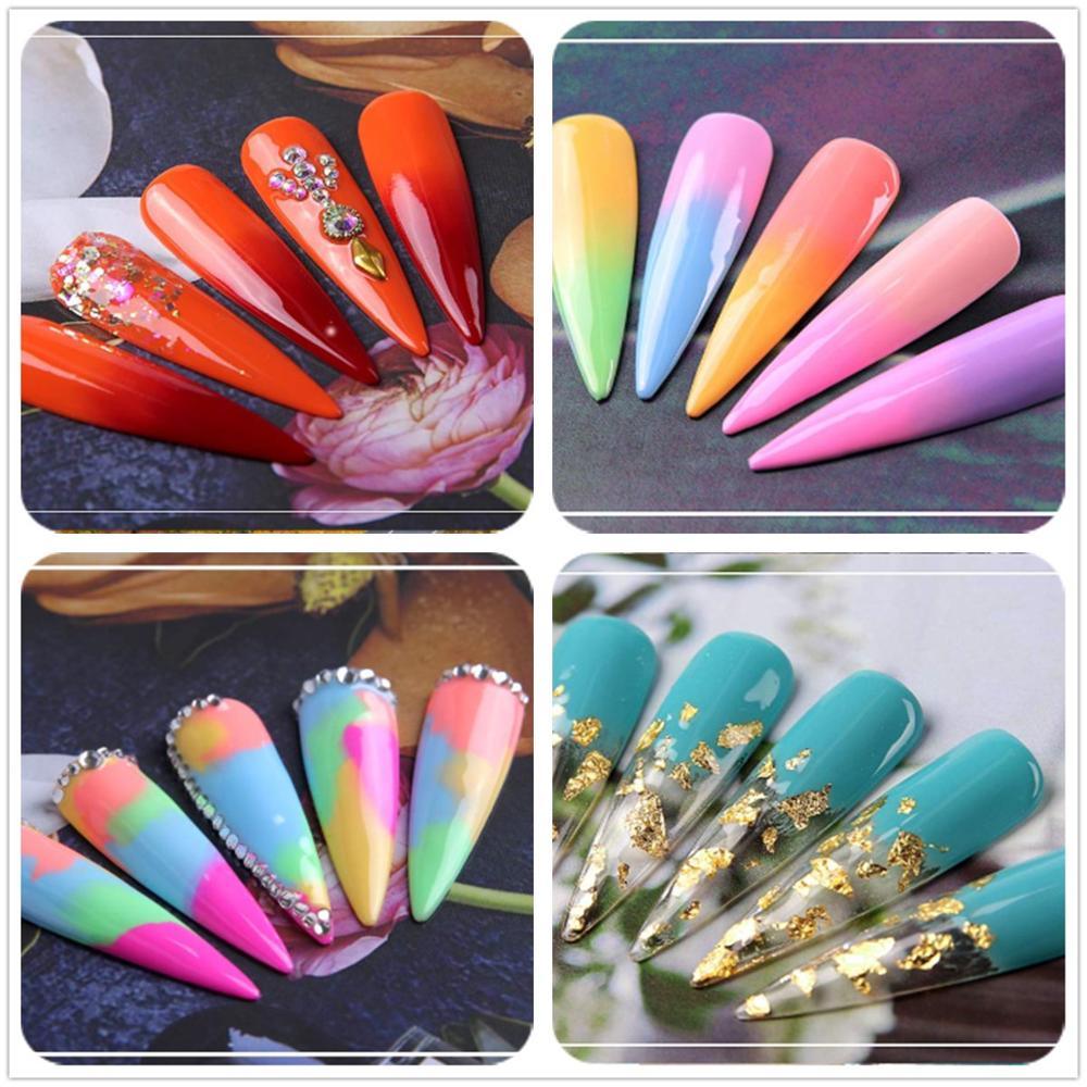 Nail Gel Polish Kit, Gel Polish Set Winter Fall Red White Green Purple Colors 8ML UV Gel Polish Base Coat Top Coat Gel (N1)(1U85)