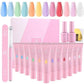Poly Nail Building Gel Kit - Quick Poly Nail Extension Gel Clear Pink Nail Enhancement Builder Gel All-in-one French Nails(N1)(1U85)(F85)