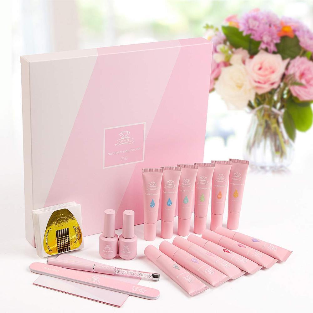 Poly Nail Building Gel Kit - Quick Poly Nail Extension Gel Clear Pink Nail Enhancement Builder Gel All-in-one French Nails(N1)(1U85)(F85)