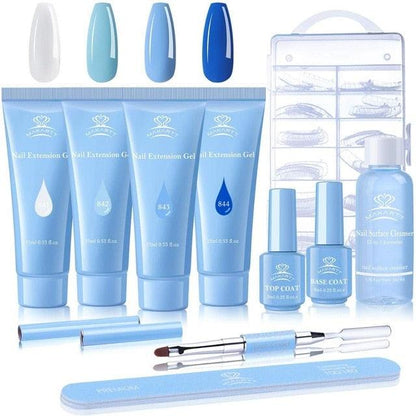 Nail Extension Gel Kit, 15ML Nail Builder Gel with Slip Solution Nail Art Equipment Kit (N1)(1U85)