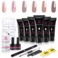 Poly Nail Extension Gel Kit Nude Color Builder Gel Nail Thickening Solution Equipment All-in-One Kit for Starter (N1)(1U85)