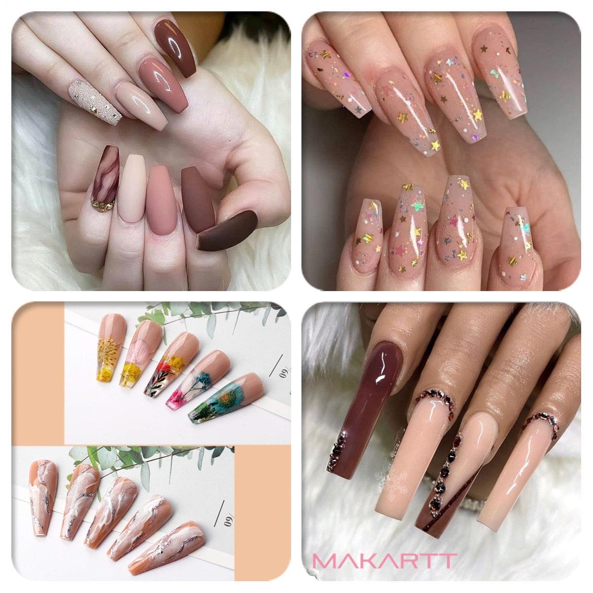 Poly Nail Extension Gel Kit Nude Color Builder Gel Nail Thickening Solution Equipment All-in-One Kit for Starter (N1)(1U85)