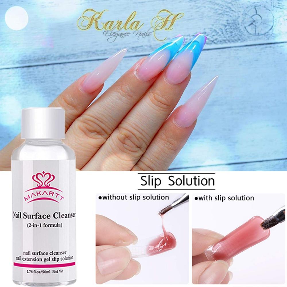 Poly Nail Extension Gel Slip Solution Kit Nail Liquid for Shaping Gel Nail Extension Gel Nail Brush Lint-free Wipes (D85)(N1)(N2)(1U85)