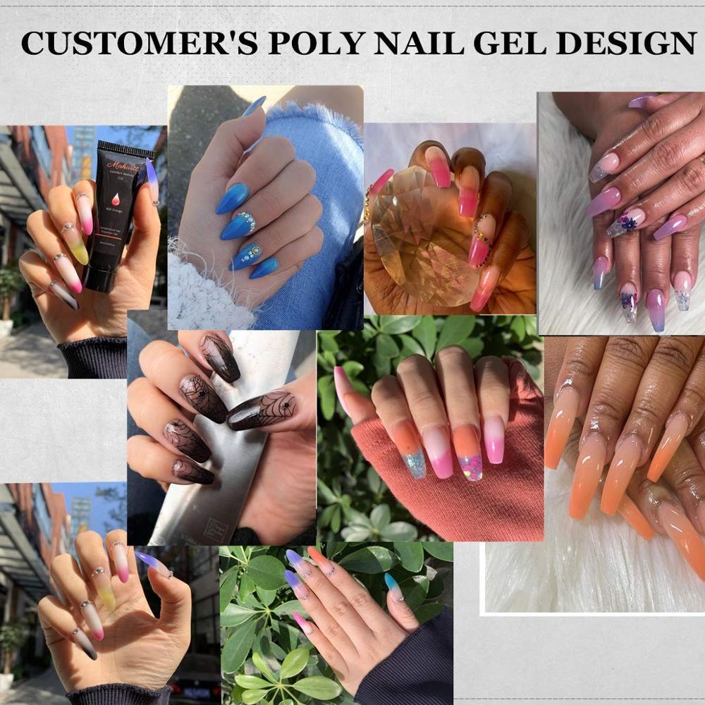 Nail Gel Kit, Temperature Color Changing Poly Nail Gel Acrylic Extension Nail Builder Gel Enhancement Professional (N1)(1U85)