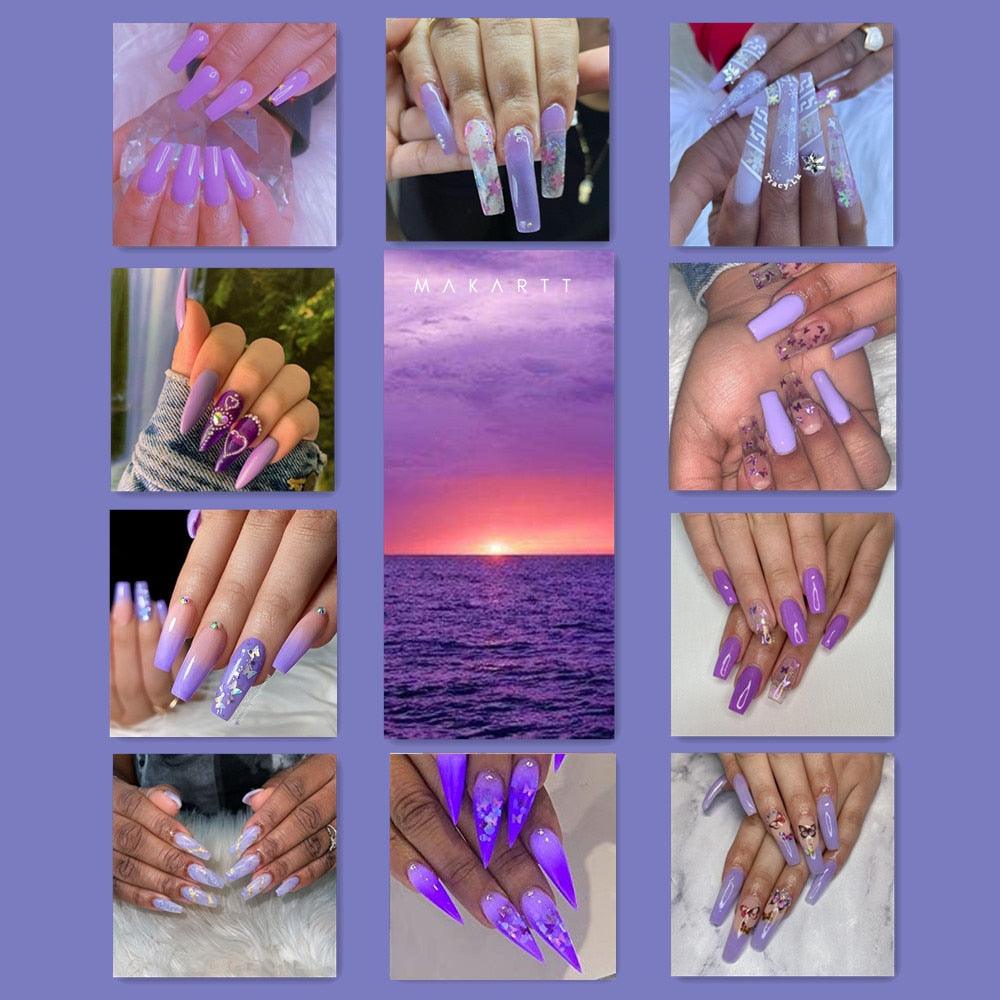 Purple Poly Nail Extension Gel Kit, 15ML Clear Jelly Nail Builder Gel with Slip Solution Nail Art Equipment (N1)(1U85)(F85)