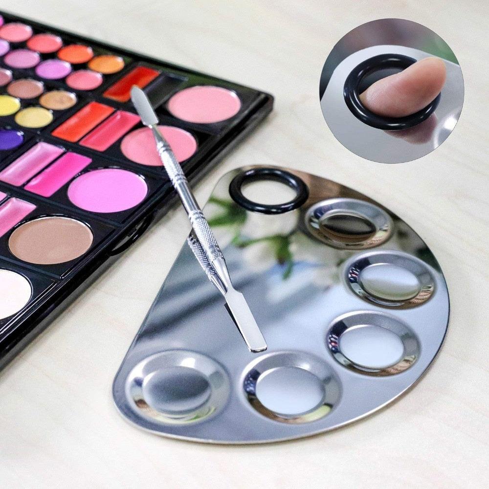 Makeup Palette Spatula Mixing Tray Foundation Palette Stainless Steel Cosmetic Blending Tool (M5)