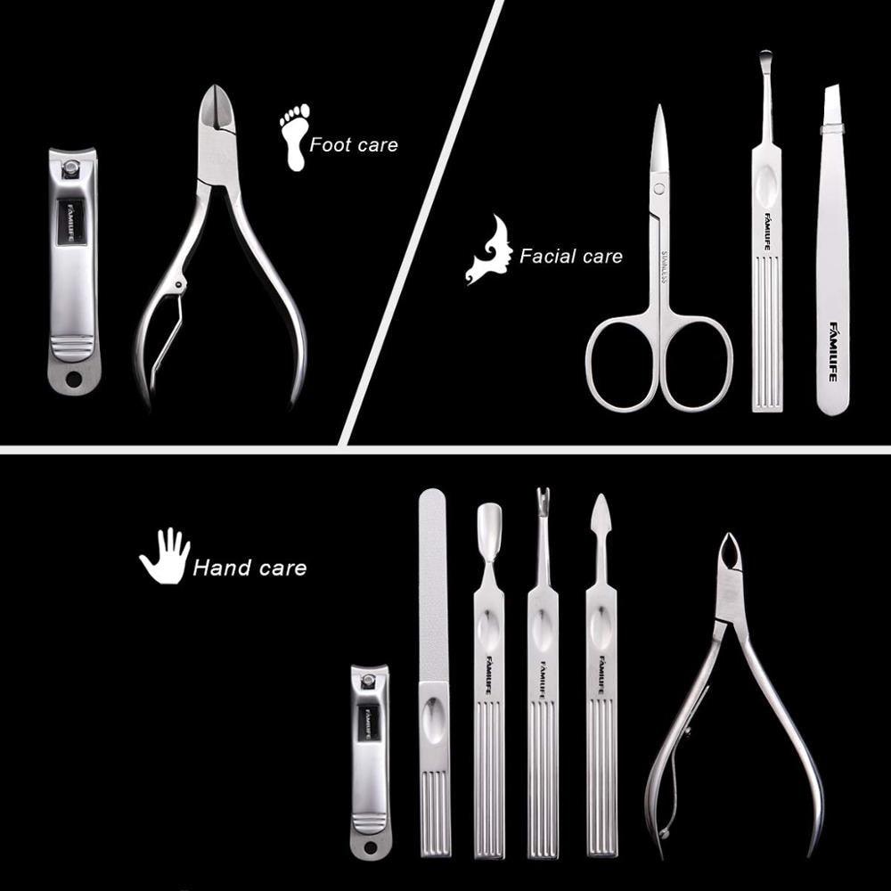 Manicure Set, Professional Manicure Kit Nail Clippers Set 11 in 1 Stainless Steel Pedicure Tools Kit (N3)(1U85)