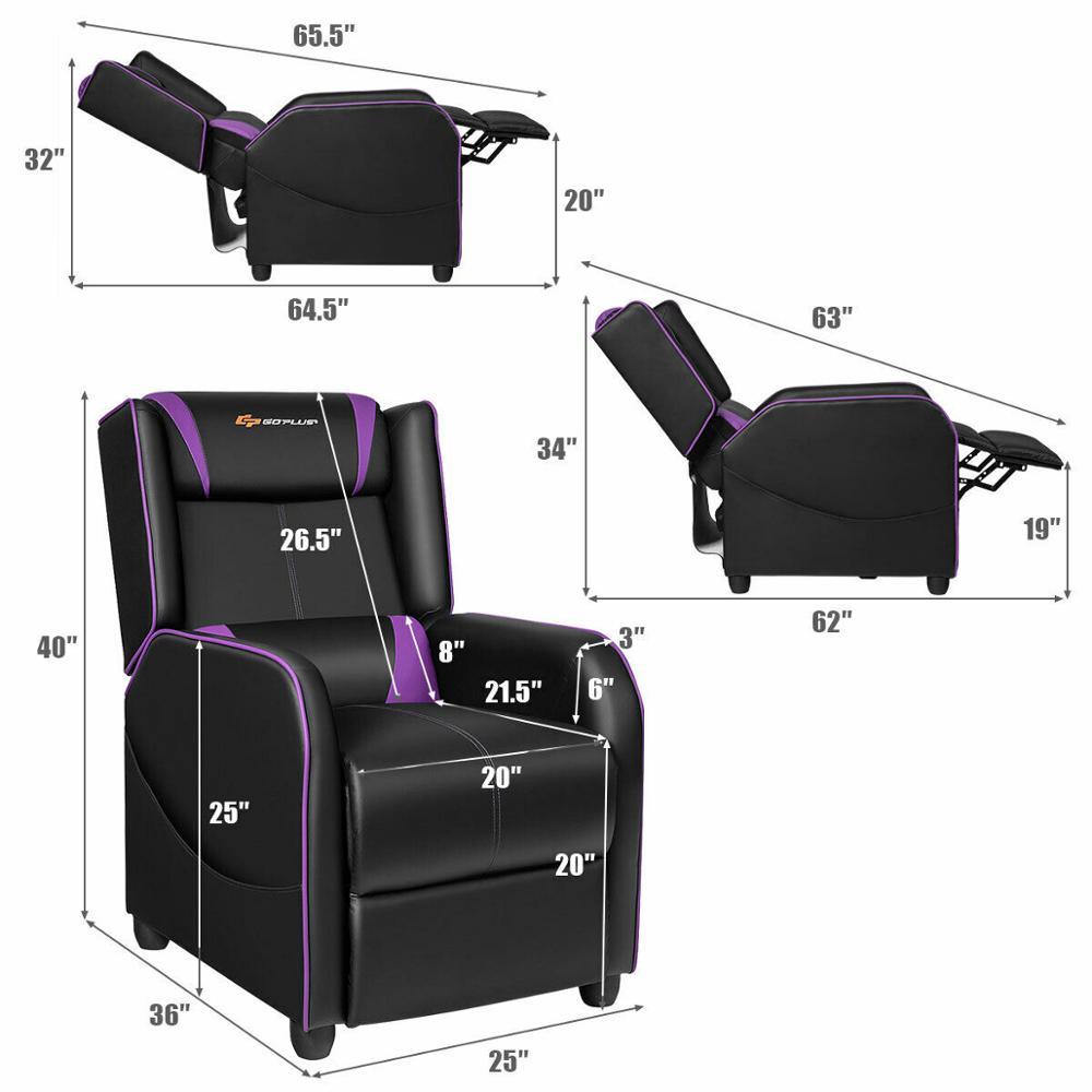 Massage Gaming Recliner Chair Single Living Room Sofa Home Theater Seat (FW2)(RG)(1U67)