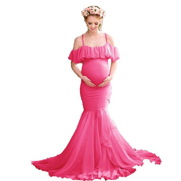Mermaid Maternity Dresses Photography Sexy Off Shoulder Maxi Maternity Gown U5z62z1
