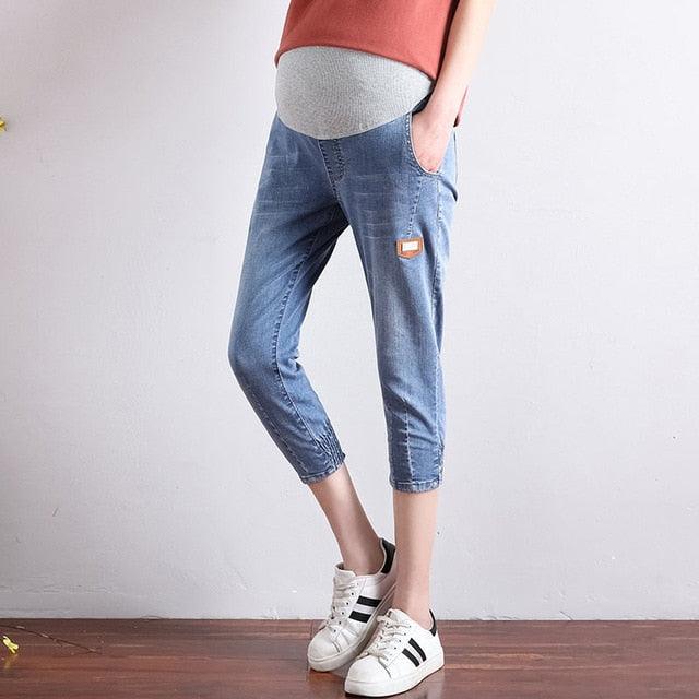 WANGPU Maternity High Waist Skinny Stretch Ripped Jeans Destroyed Denim  Pants Modern Comfy Pregnancy Pants Ankle Length Jegging Black at Amazon  Women's Clothing store