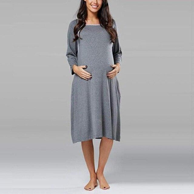 Maternity Labor Gown Nursing Baby Breastfeeding - Nightdress Pregnancy Dress - Maternity Cotton Nightgown Nursing Cover (Z7)(Z6)(2Z1)(6Z1)