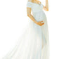 Summer Maternity Chiffon Dress - Long Train Maternity Photography Long Dresses - Stretchy Cotton Chiffon Pregnancy Dress (Z6)(Z8)(2Z1)(7Z1)