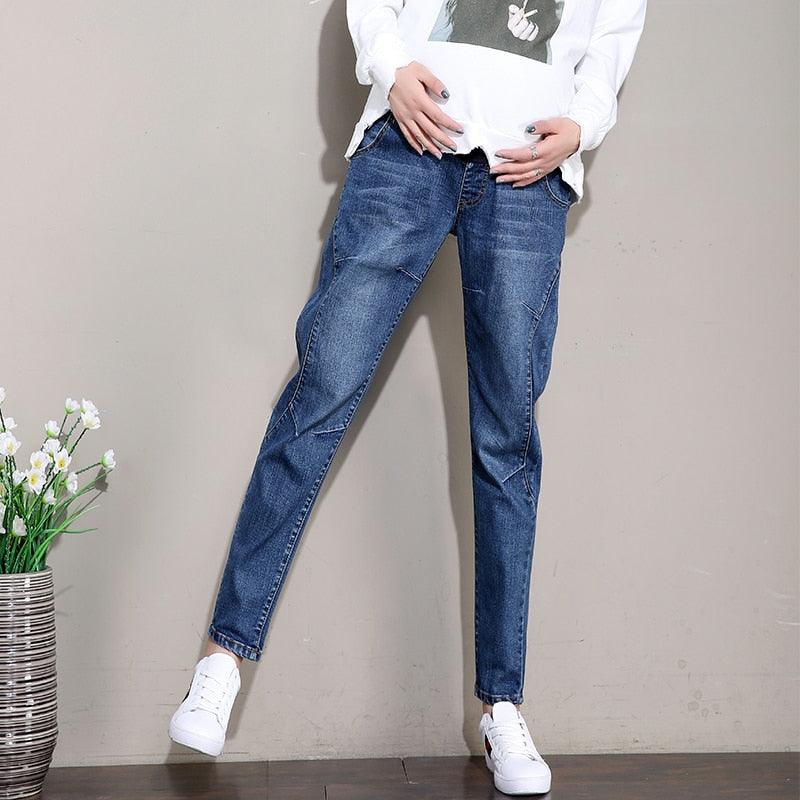Maternity High Waist Jeans - Spring New Style - Loose Wide Leg Comfortable Straight Pants (Z2)