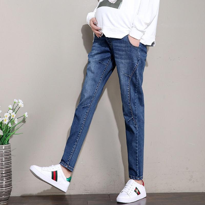 Maternity High Waist Jeans - Spring New Style - Loose Wide Leg Comfortable Straight Pants (Z2)
